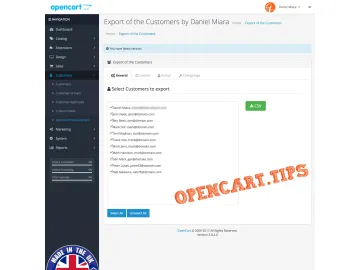 Eksport klientów do CSV OpenCart 2