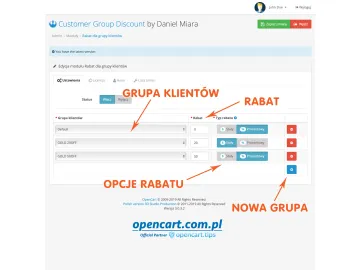 Grupy klientów - przydzielanie rabatu