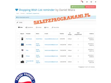 Lista życzeń OpenCart 2